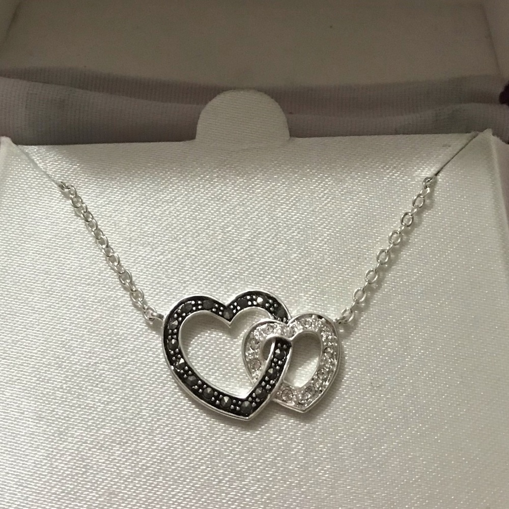 Necklace fine silver plated genuine marcasite NIB